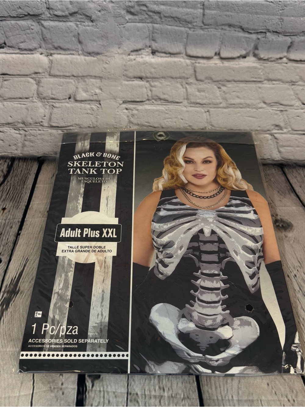Black and Bone Skeleton Costume Tank Top